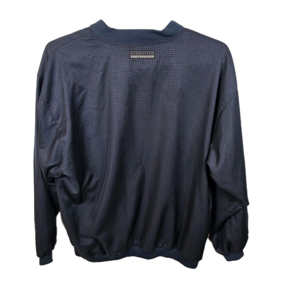VTG 90's Forrester's Mens XL Blue Checkered V-Neck Pullover Golf Windbreaker - Picture 2 of 9